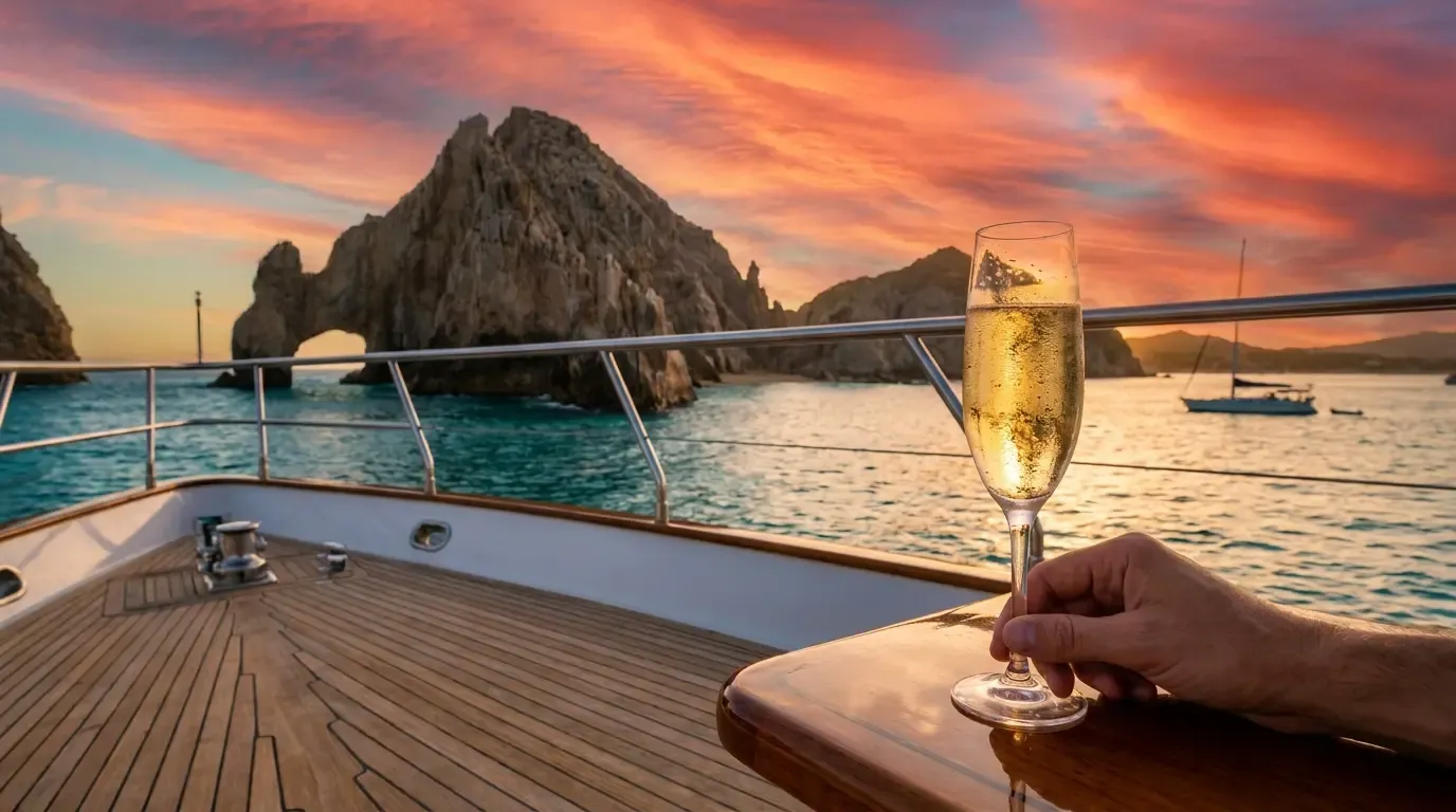 Sunset cruise by the Cabo Arch